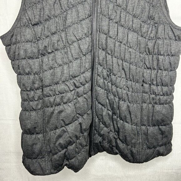 Bagatelle Collection Quilted Hoodie Vest Womens Plus 3X Dark Gray Full-Zip - Picture 3 of 7